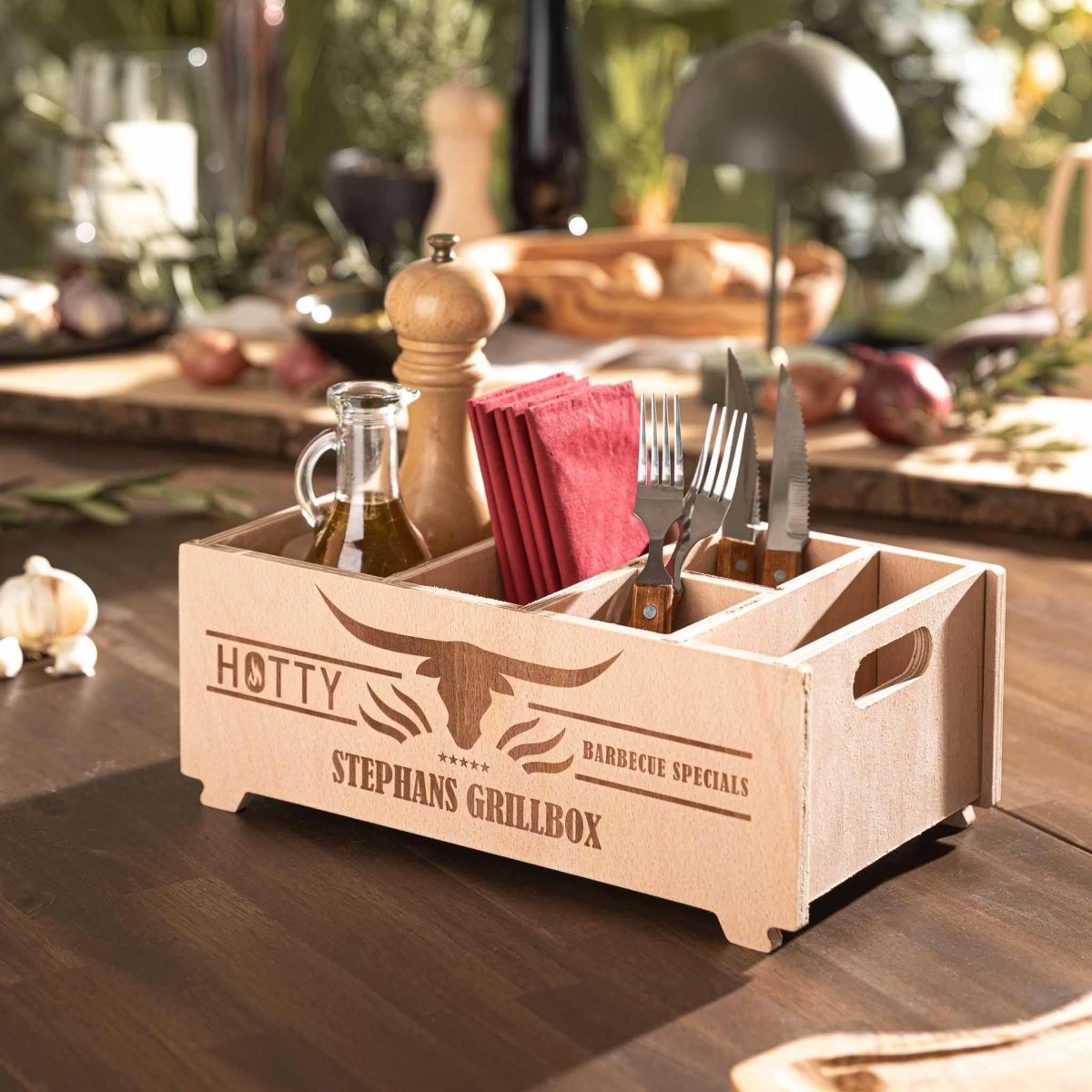 Grill box with engraving – BBQ accessories & grill cutlery Grill box with engraving – BBQ accessories & grill cutlery