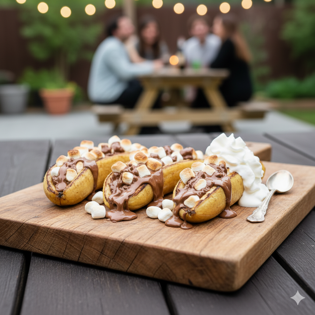 Gegrillte Bananen mit Schoko +Marshmellows