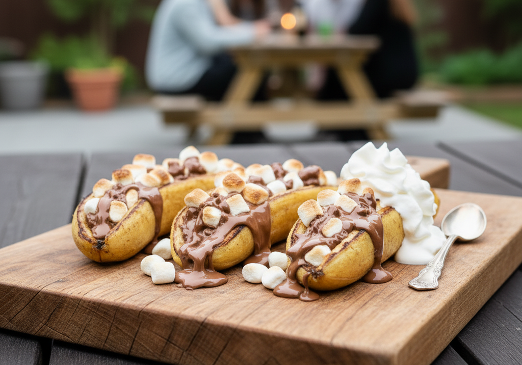 Gegrillte Bananen mit Schoko +Marshmellows