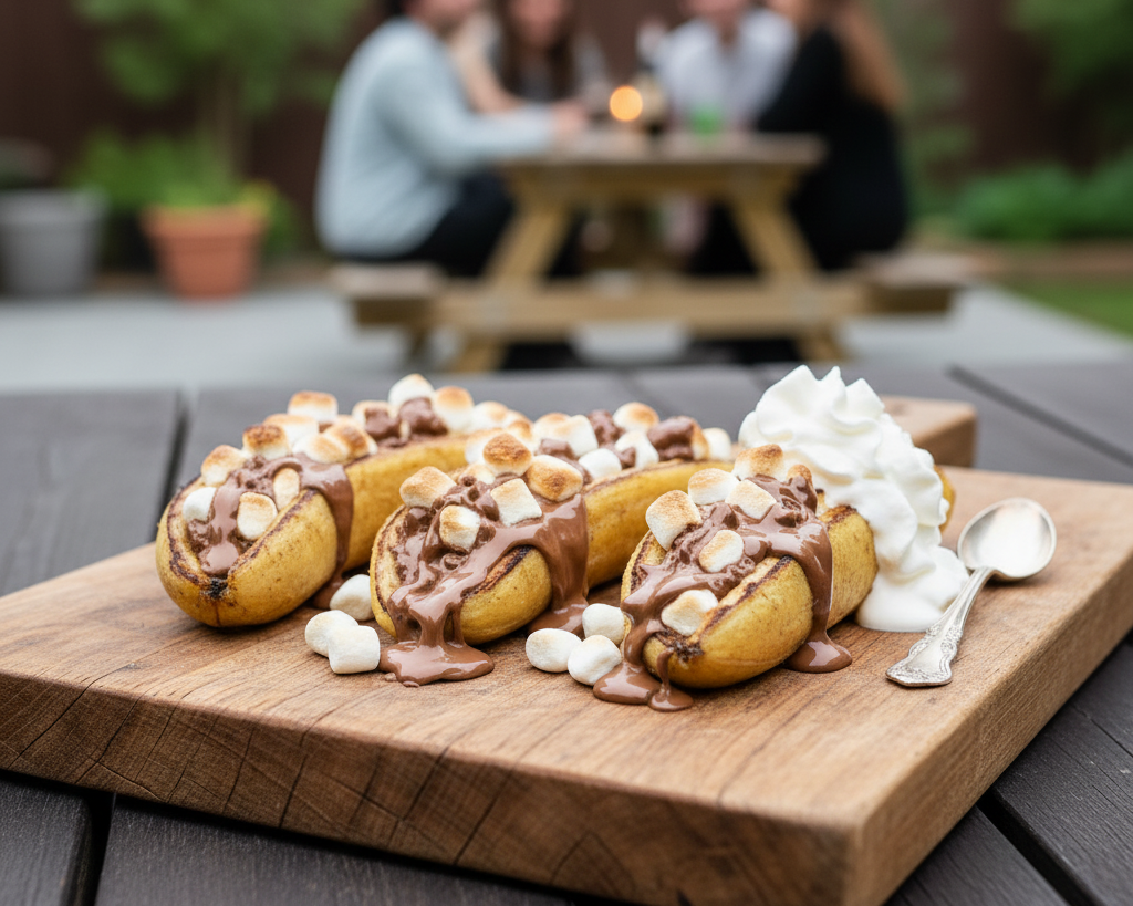 Gegrillte Bananen mit Schoko +Marshmellows