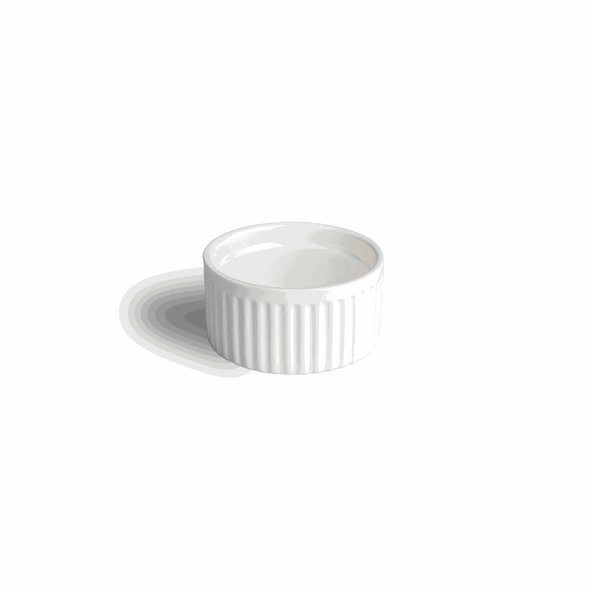 White Servierschalen with a ribbed design, ultra-robust and ovenproof.