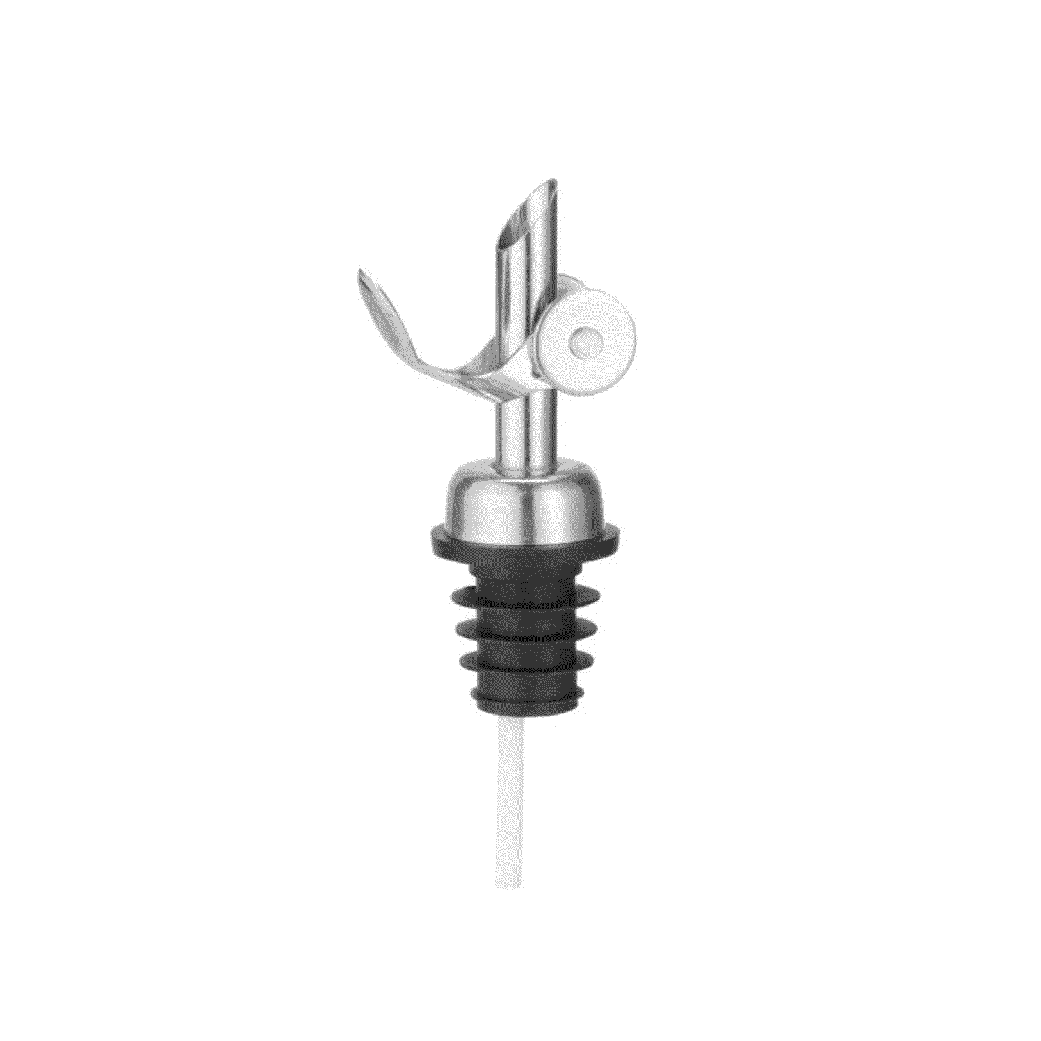 Self-closing stainless steel Ausgießer for precise pouring on bottles.