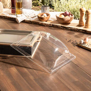 Transparent polycarbonate grill cover for Hotty Legacy, enhancing visibility and heat retention.