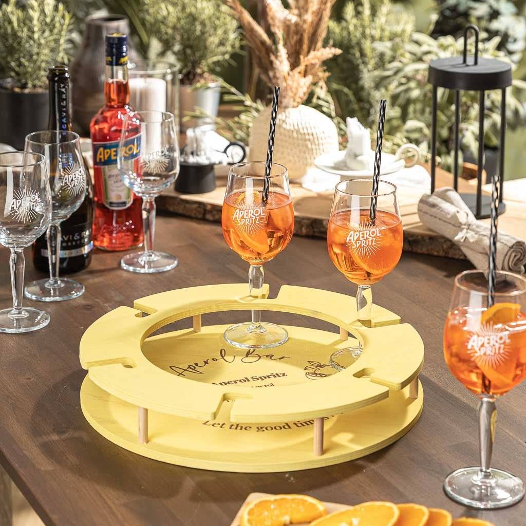 AperitifBar Valencia – Aperol Gläser Halter aus Holz – Hotty