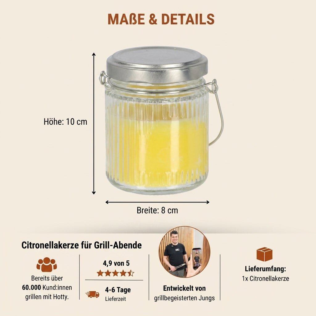 Citronella Glaskerze - Hotty