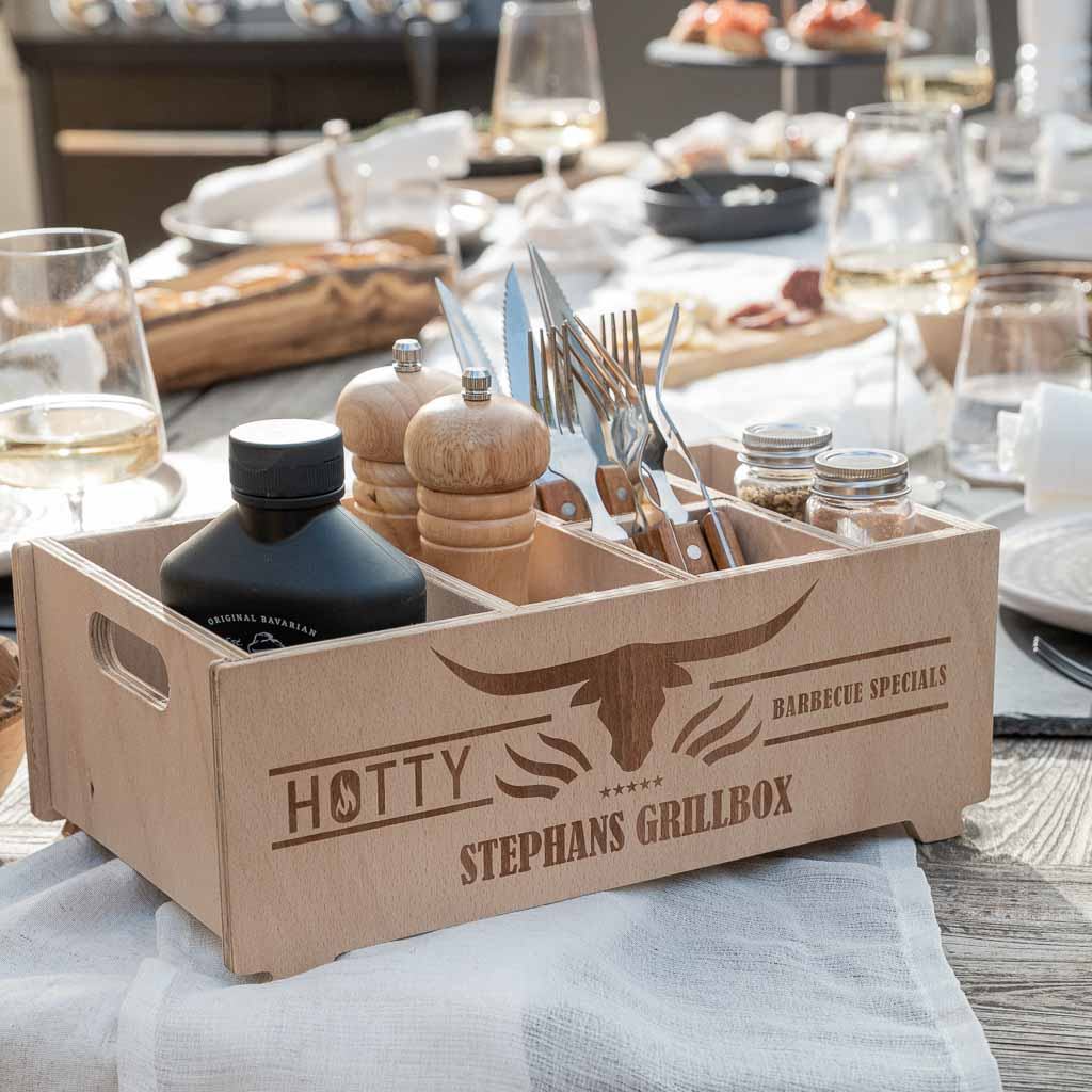 aufbewahrung grill Grillbox mit Gravur – BBQ Zubehör & Grillbesteck Aufbewahrung – Hotty