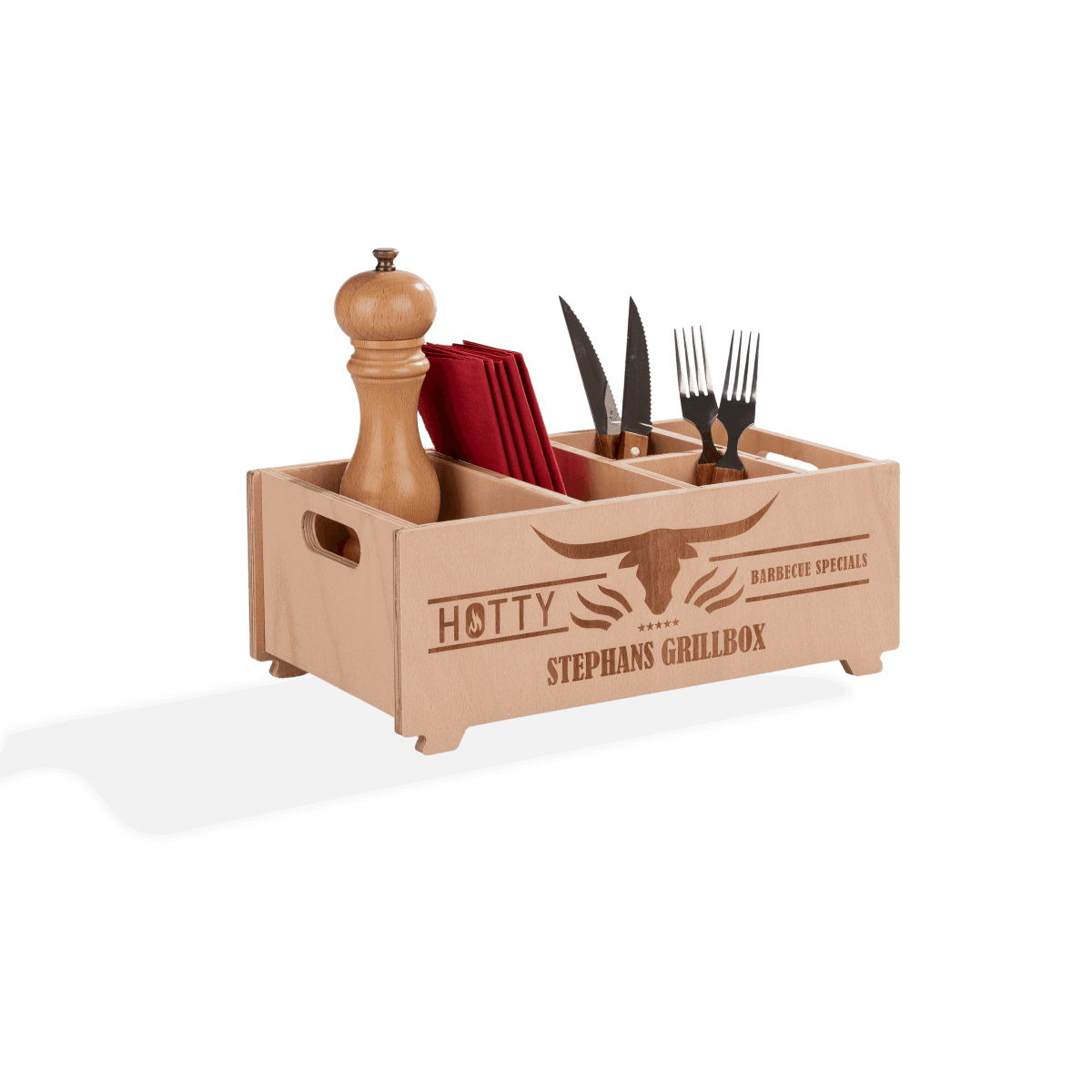 grill aufbewahrung Grillbox mit Gravur – BBQ Zubehör & Grillbesteck Aufbewahrung – Hotty