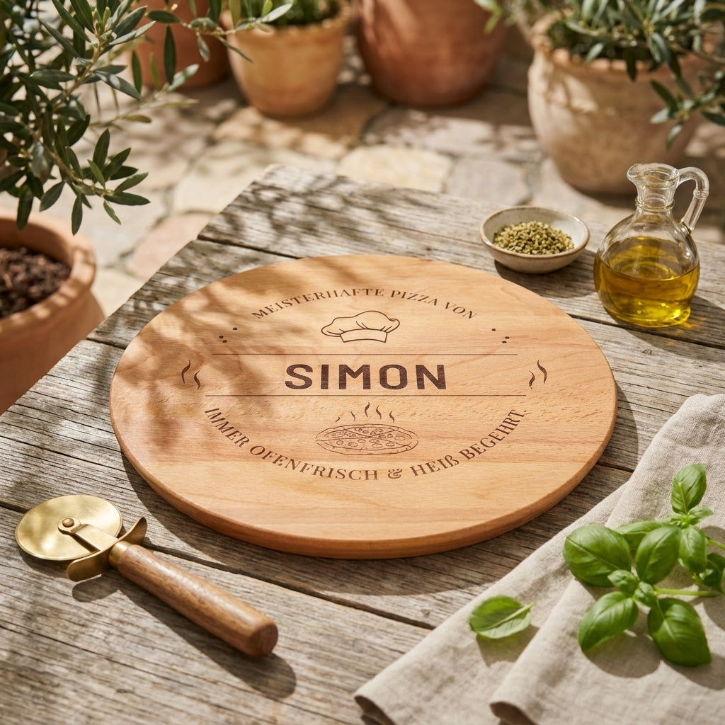 Pizza Board mit Gravur