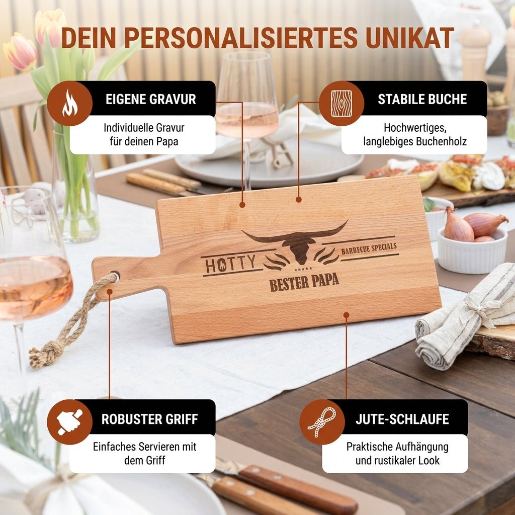 Servier Board mit Griff - mit Gravur - Hotty