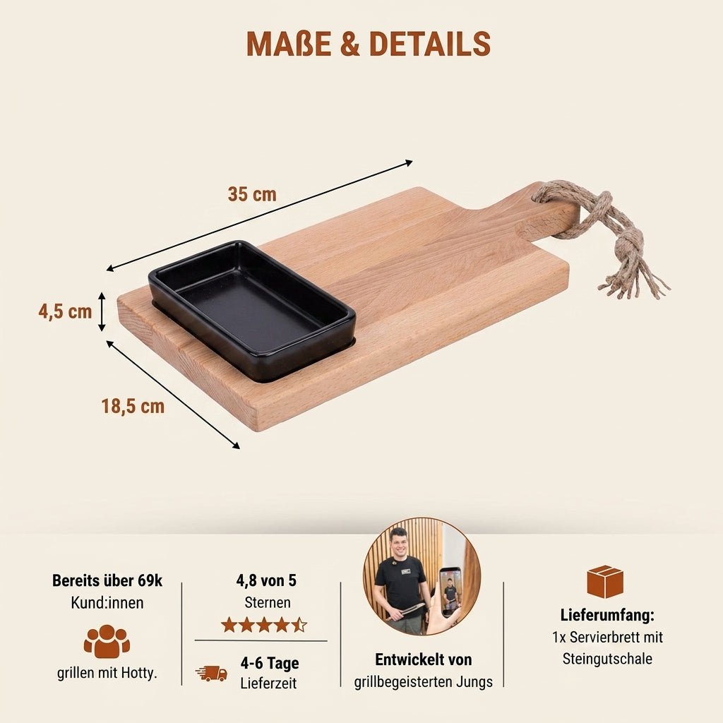 Servierboard mit Schale - Hotty