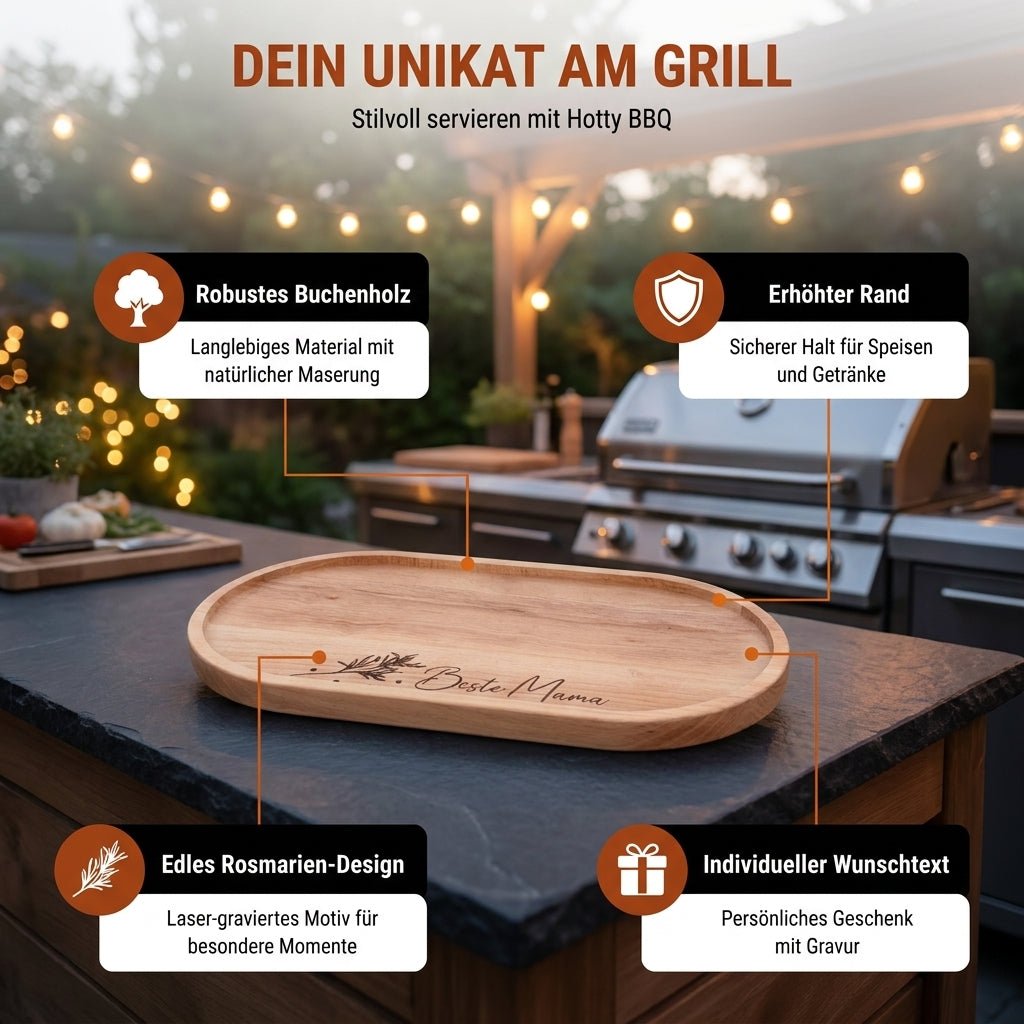 Snack Board Oval - mit Gravur - Hotty