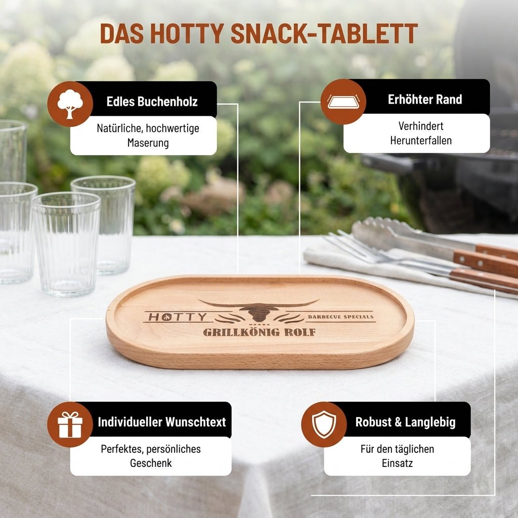 Snack Board Oval - mit Gravur - Hotty