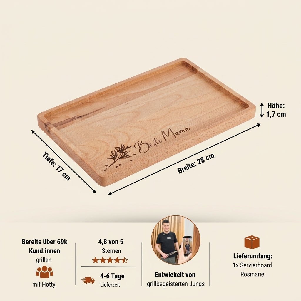Snack Board Square - mit Gravur - Hotty