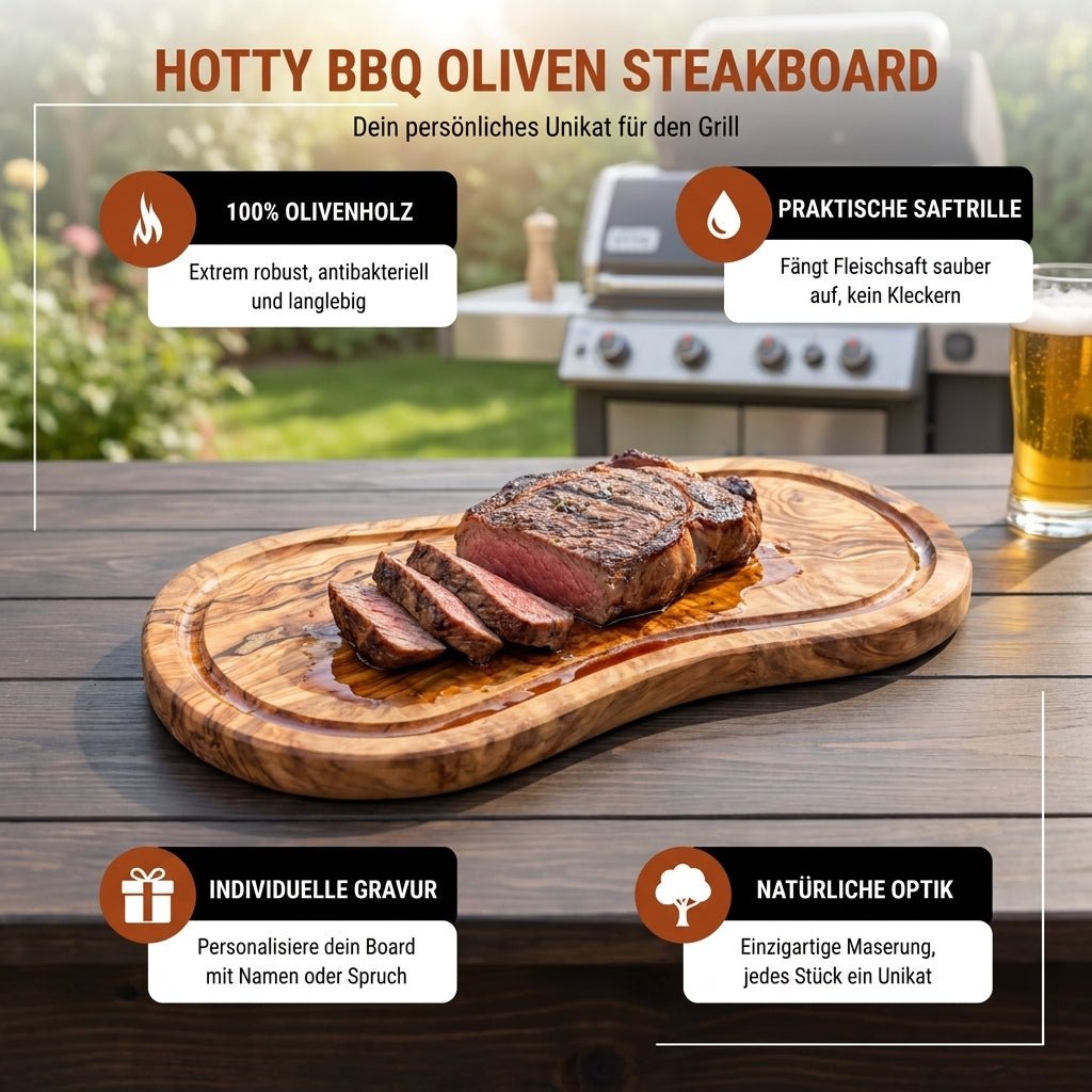 Steak Board Olive - mit Gravur - Hotty